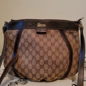 Authentic Gucci monogram canvas crossbody purse